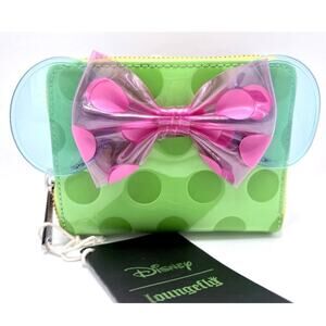 LOUNGEFLY DISNEY MINNIE JELLY POLKADOT ZIP WALLET NWT